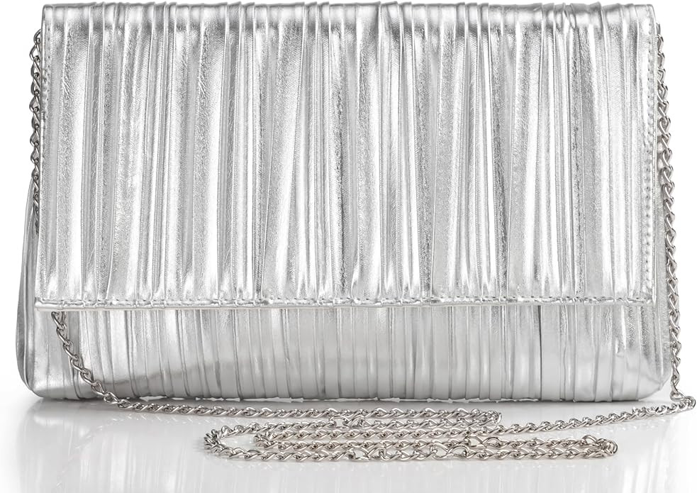 BABEYOND Clutch Purses for Women - Evening Bag Pleated Flap Clutch for Formal Party Cocktail Prom... | Amazon (US)