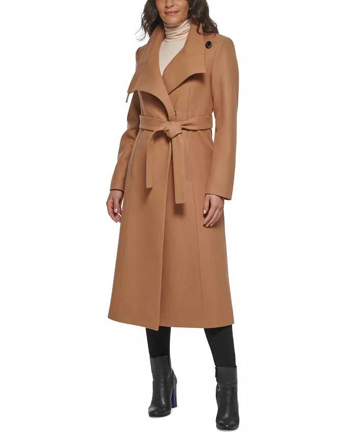 Women's Asymmetric Belted Maxi Coat | Macys (US)