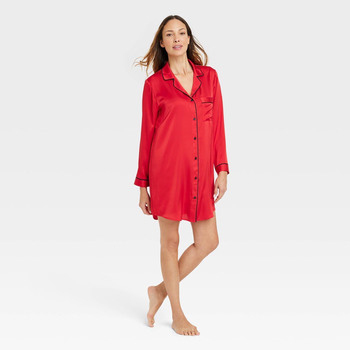 Women's Satin Notch Collar Pajama Dress - Stars Above™ | Target