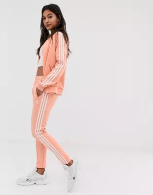 adidas Originals adicolor three stripe cigarette pant in pink | ASOS US