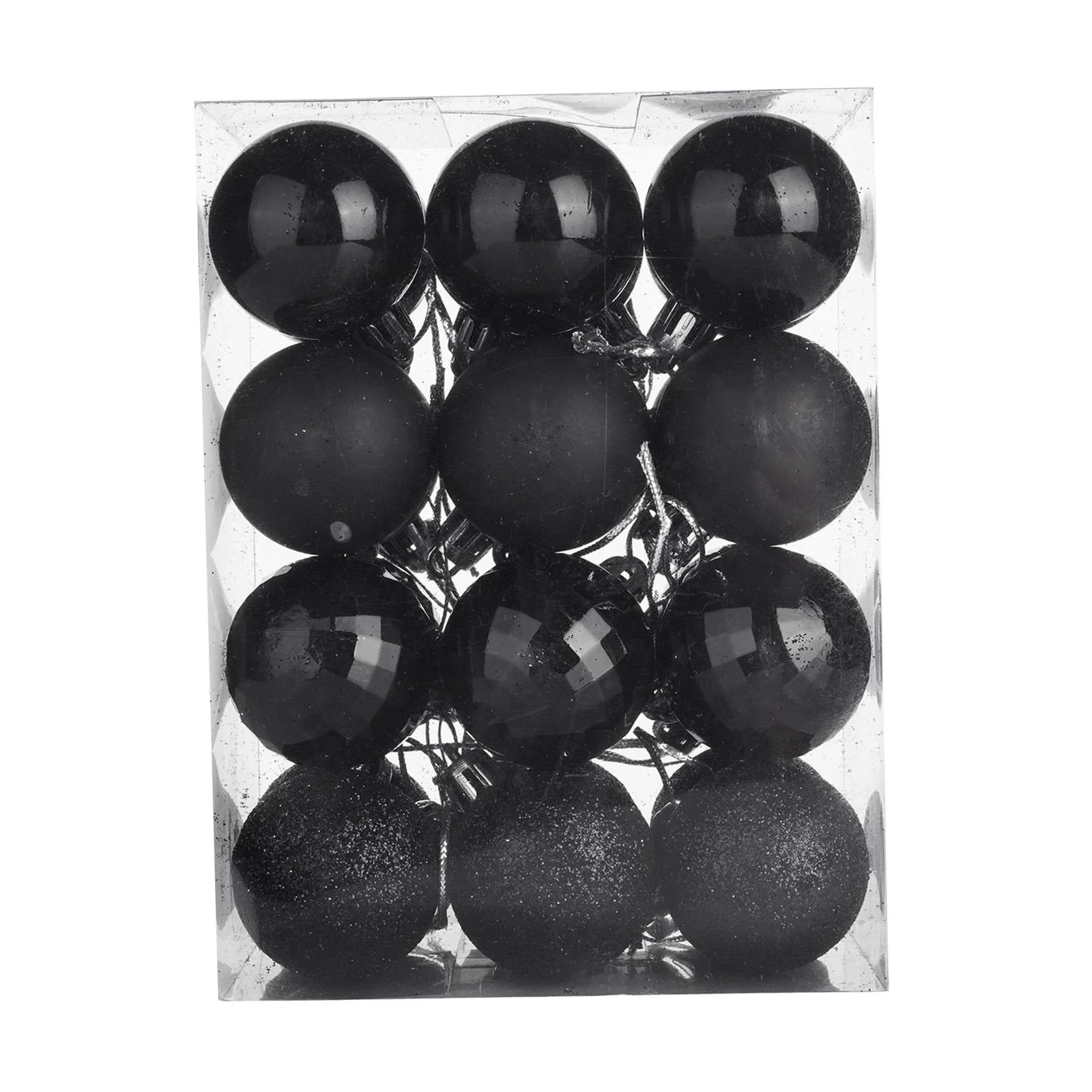 24Pcs Christmas Tree Baubles Crafts Christmas Balls Christmas Tree Hanging Balls Black | Walmart (CA)