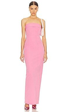 Helsa Tech Gabardine Long Strapless Dress in Very Pink from Revolve.com | Revolve Clothing (Global)