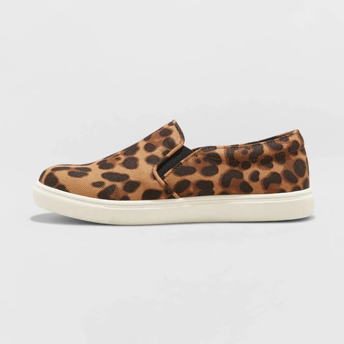 Women's Reese Faux Leather Leopard Print Sneakers - A New Day™ | Target