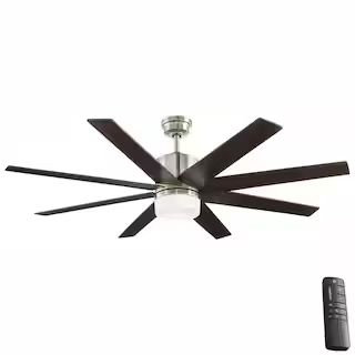 Home Decorators Collection 60 in. Indoor Zolman Pike Integrated LED DC Brushed Nickel Ceiling Fan... | The Home Depot