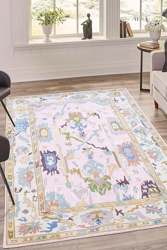 Allen Home Hand Tufted Oushak 100% Wool Rugs - Pastel Ushak Area Carpets Suitable for Living Room... | Amazon (US)