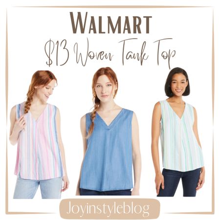 $13 Walmart Time and Tru Women's Woven Tank Top, Sizes XS-XXXL / workwear / work top / work outfit / date night outfit / affordable fashion / church outfit / summer outfit / spring outfit 

#LTKover40 #LTKfindsunder50 #LTKworkwear