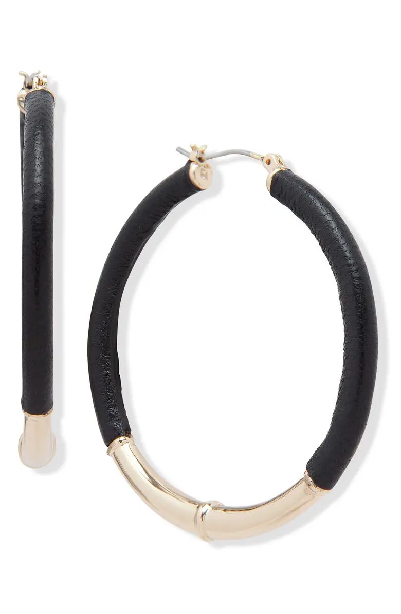 Lauren Ralph Lauren Leather Hoop Earrings | Nordstrom | Nordstrom