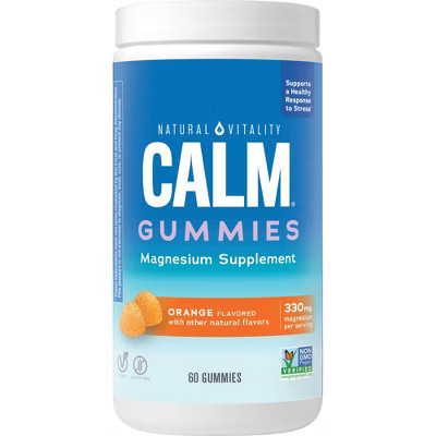 Natural Vitality Calm Magnesium for Anti Stress Gummies, Orange , 60 Count | Target
