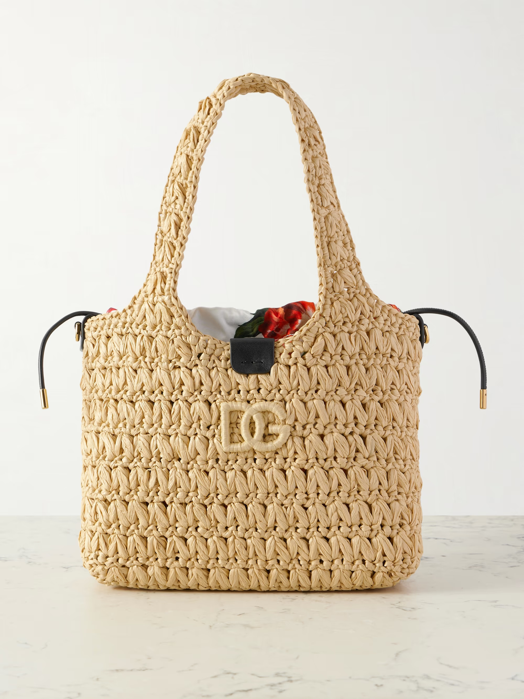 Leather-trimmed raffia tote | NET-A-PORTER (UK & EU)