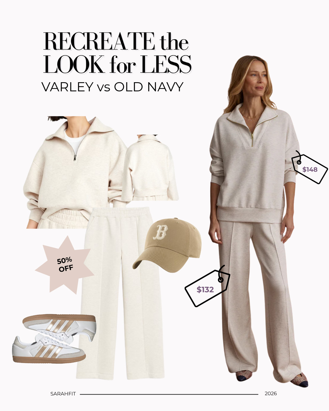 Love the look of this Varley matching set? Save your money and grab the Bounce Half-Zip + Wide-Leg Pant set from Old Navy. 50% going on now, making these less than $25 a piece





Varley finds, Old Navy finds, Old Navy sale, matching sets, neutral matching sets, look for less, casual looks for busy moms, simple + comfortable outfit ideas, travel outfit ideas, outfit inspo for moms on-the-go 

 #LTKootd #LTKmomlife #LTKOver40