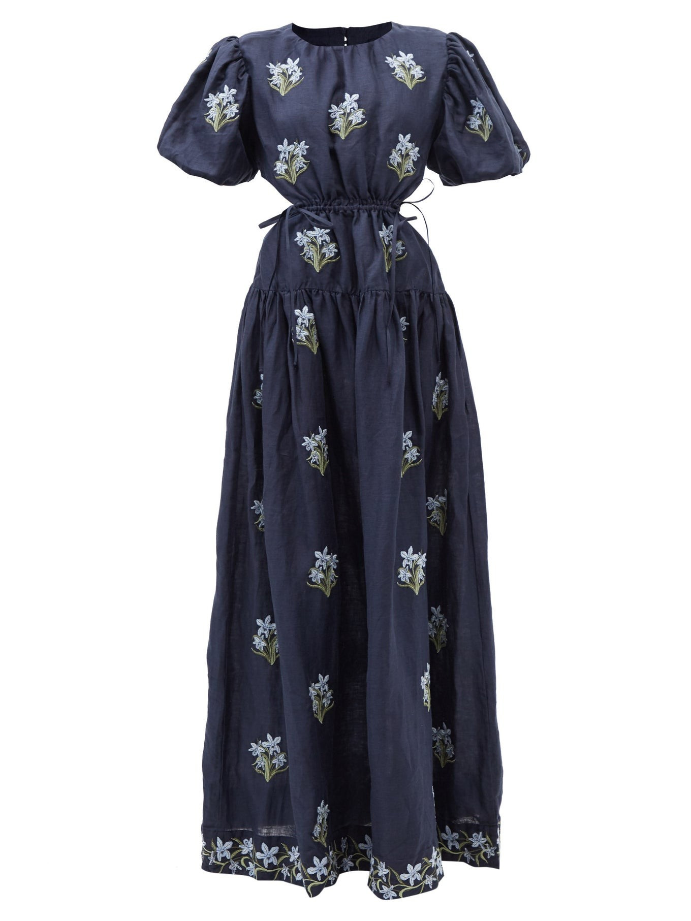 Samba floral-embroidered linen maxi dress | Agua by Agua Bendita | Matches (US)