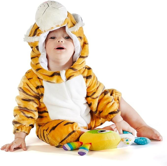 M&M SCRUBS Animal Cosplay Outfits Infant Costume Boys Girls Winter Flannel Romper | Amazon (US)