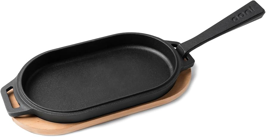 ooni Cast Iron Sizzler Pan - Griddle Frying Pan, 12" x 6" Sizzler Plate with Removable Handle and... | Amazon (US)