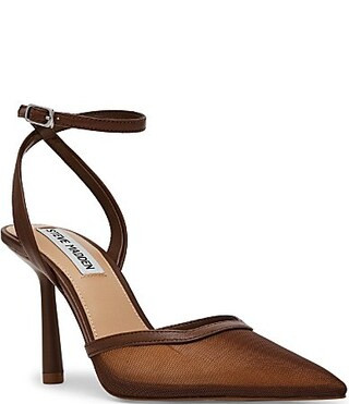 Steve Madden Alliance-M Mesh Ankle Strap Pointed Toe Pumps - 7.5 | Dillard's