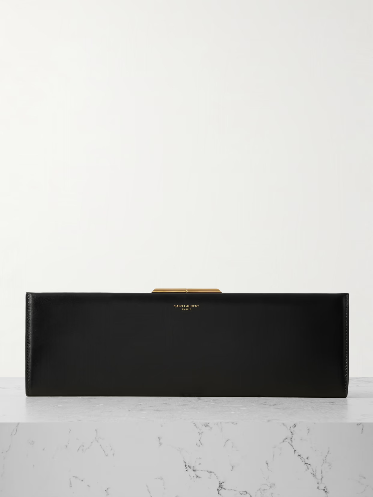 SAINT LAURENT - Midnight Leather Clutch - Black | NET-A-PORTER (US)