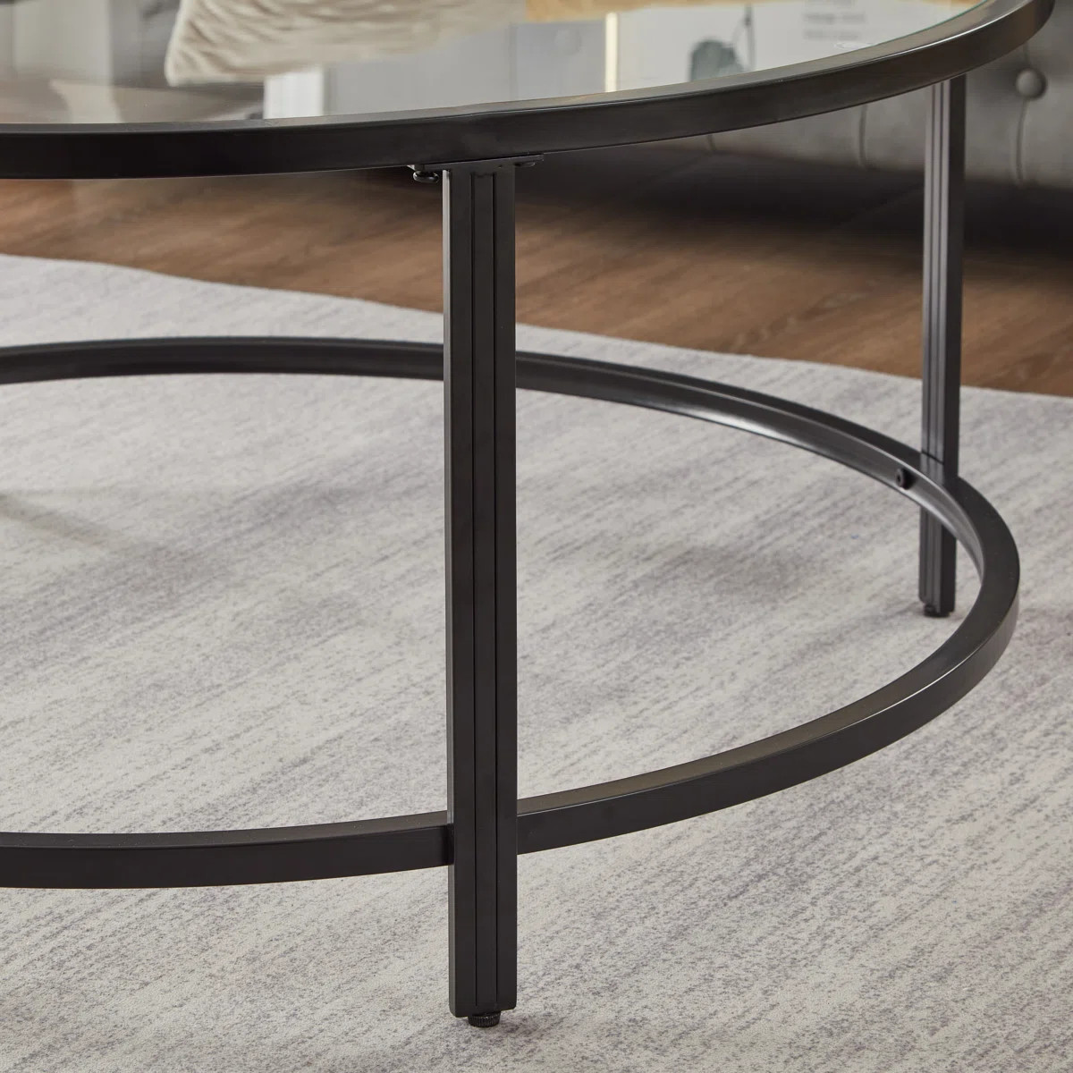 Ebern Designs Doynton 36" Round Glass Top Coffee Table For Living Room & Reviews | Wayfair | Wayfair North America