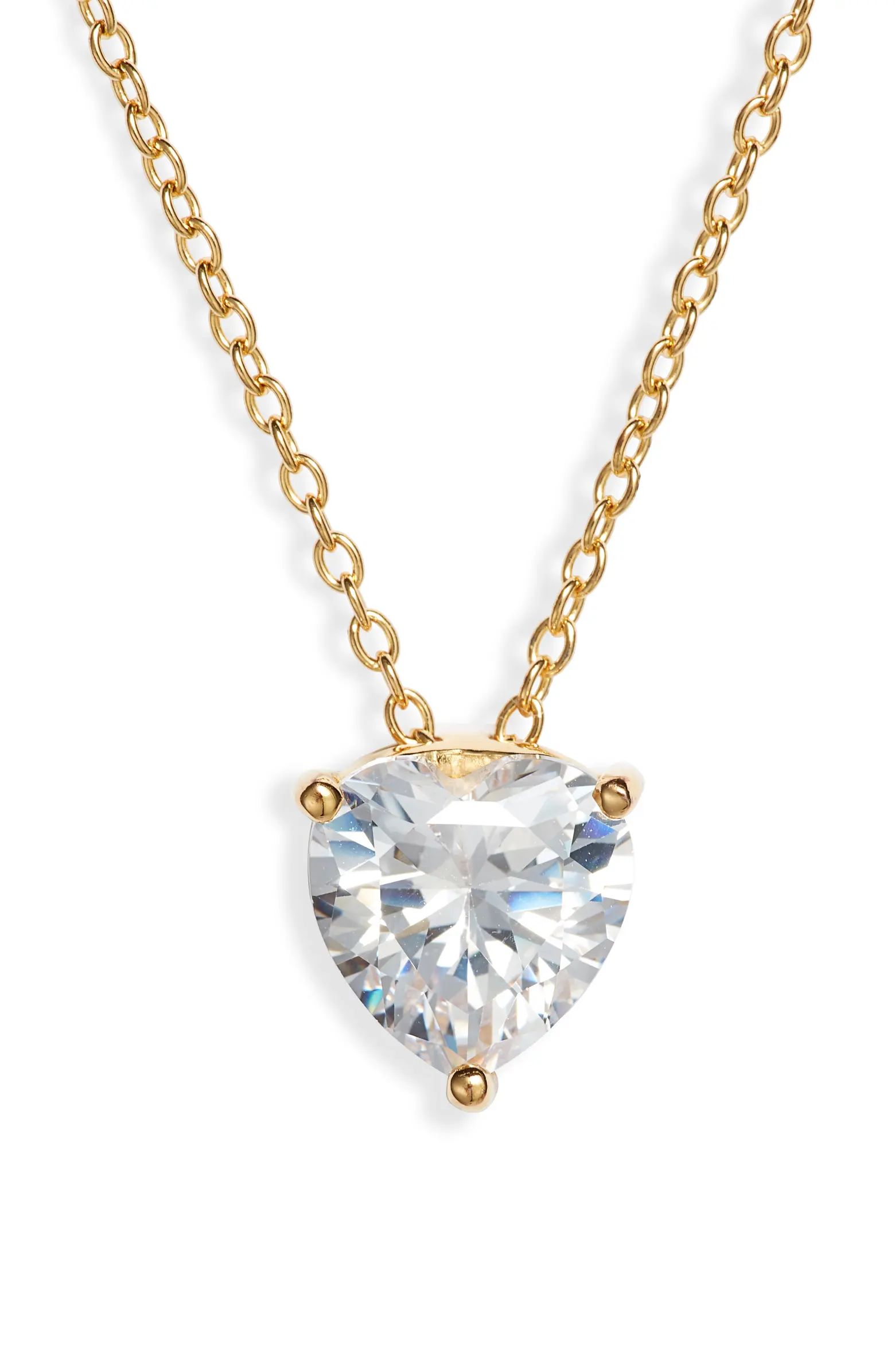 Nordstrom 2ct tw Sterling Silver Cubic Zirconia Heart Pendant Necklace | Nordstrom | Nordstrom