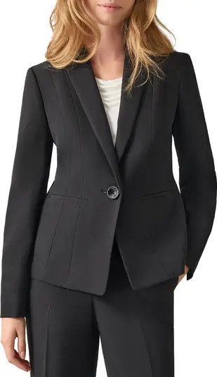 Stretch Crepe One-Button Blazer | Nordstrom