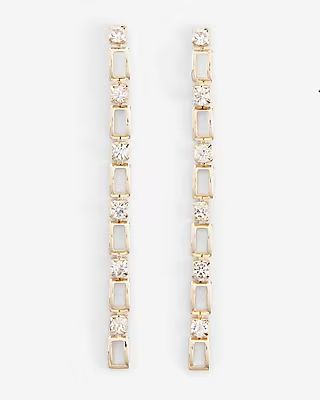 Rhinestone Link Chain Drop Earrings | Express