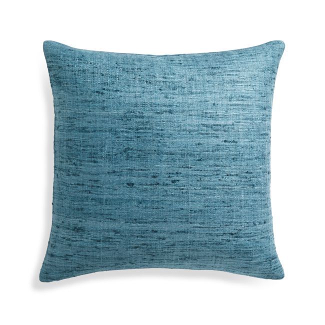 Trevino Teal Pillow Cover 20 | Crate & Barrel