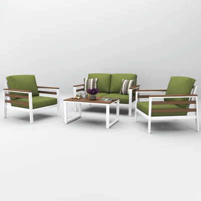 Townsend 4 Person Seating Group With Sunbrella Cushions | Wayfair North America