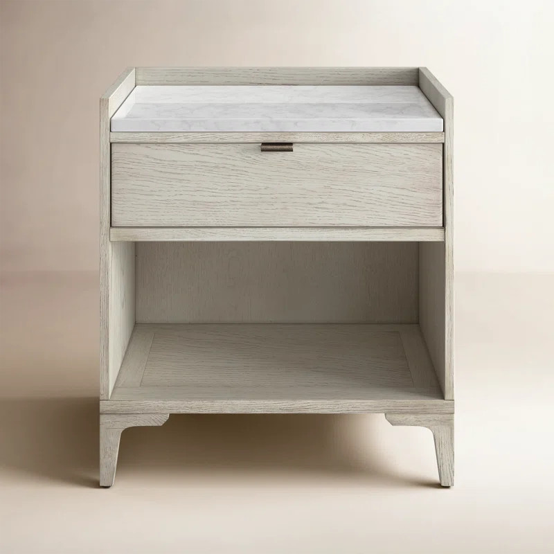 Elaiya 1 Drawer Marble Nightstand | Wayfair North America