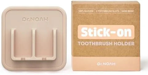 Silicone Wall Mount Toothbrush Holder | Sand Beige | Strong Suction | Easy to Remove & Reuse | Di... | Walmart (US)