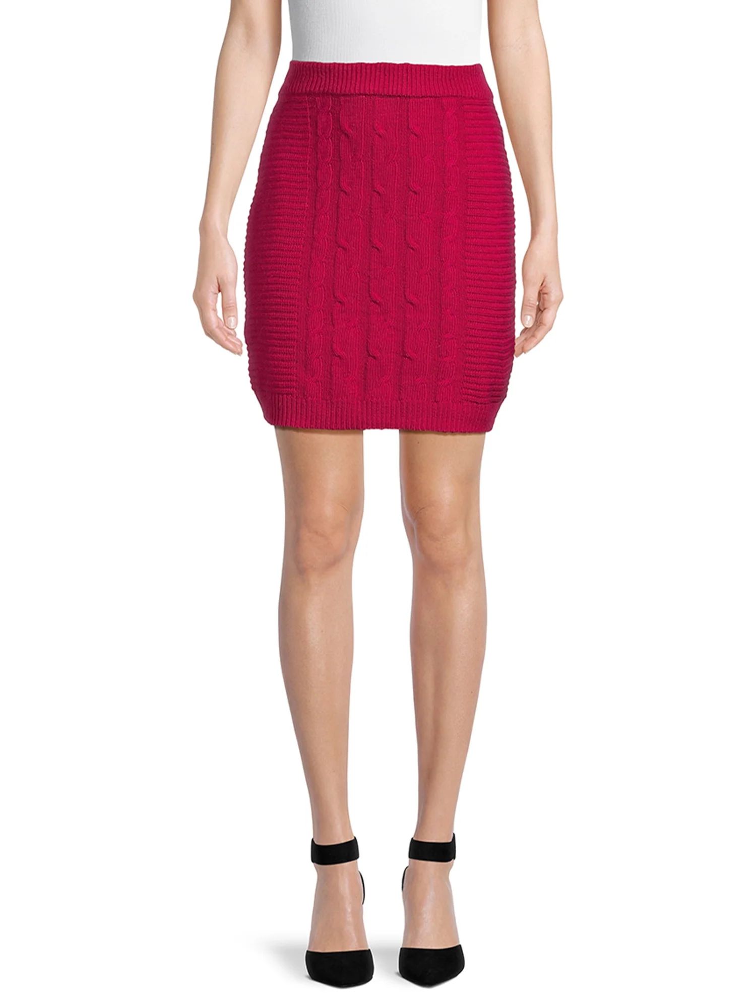 BCBG Paris Women's Cable Knit Mini Sweater Skirt, Sizes XS-XXL | Walmart (US)