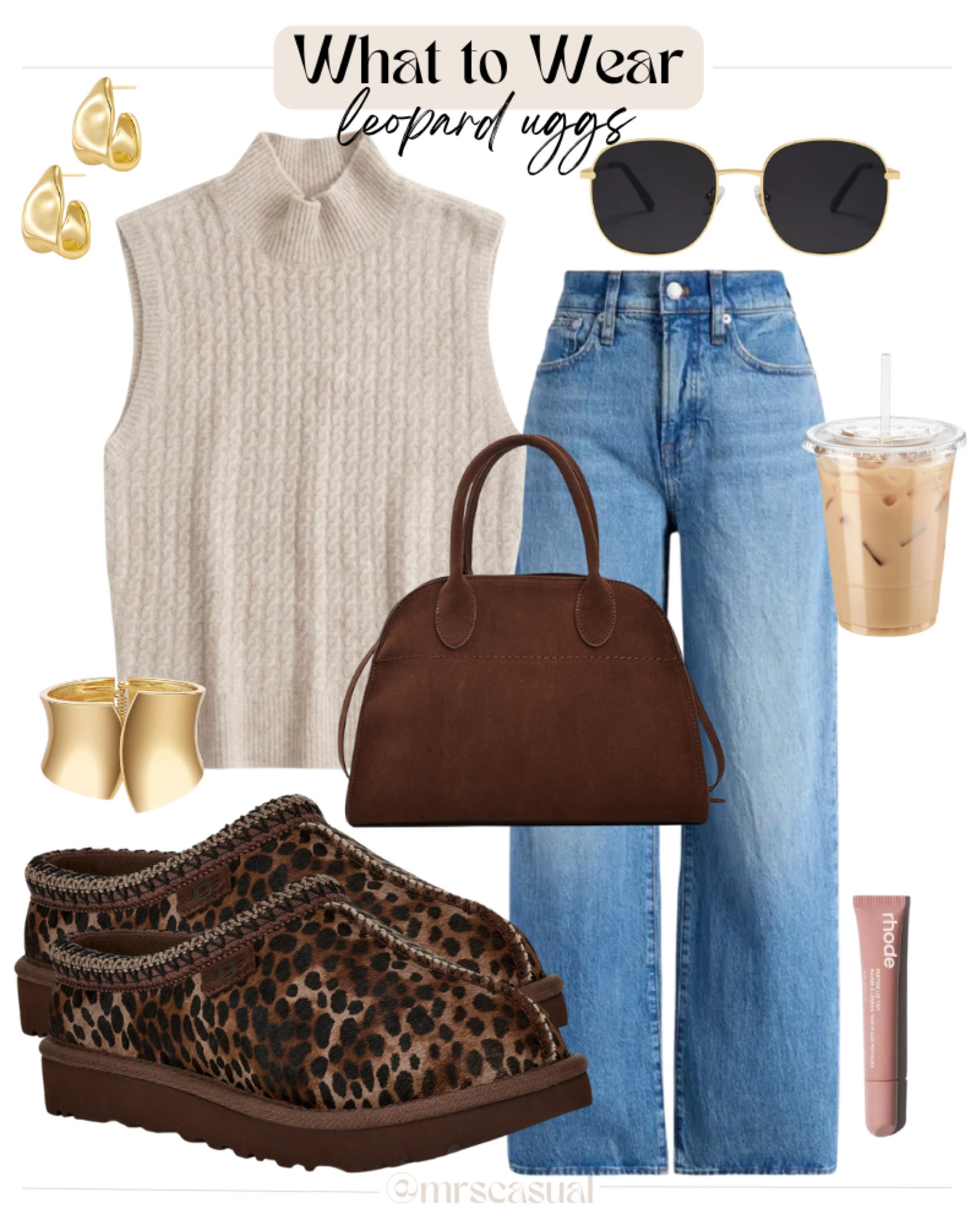 Leopard Uggs fall outfit idea 🍂 Amazon lookalike the row bag 

#LTKFindsUnder100 #LTKShoeCrush #LTKItBag