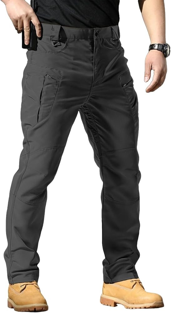 Men's Stretch Tactical Pants Waterproof Ripstop Fabric Cargo Pants Lightweight Casual Hiking Outd... | Amazon (US)