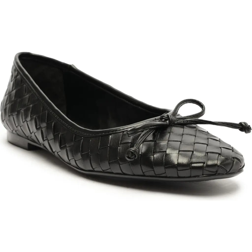 Schutz Arissa Woven Ballet Flat in Black at Nordstrom, Size 5 | Nordstrom