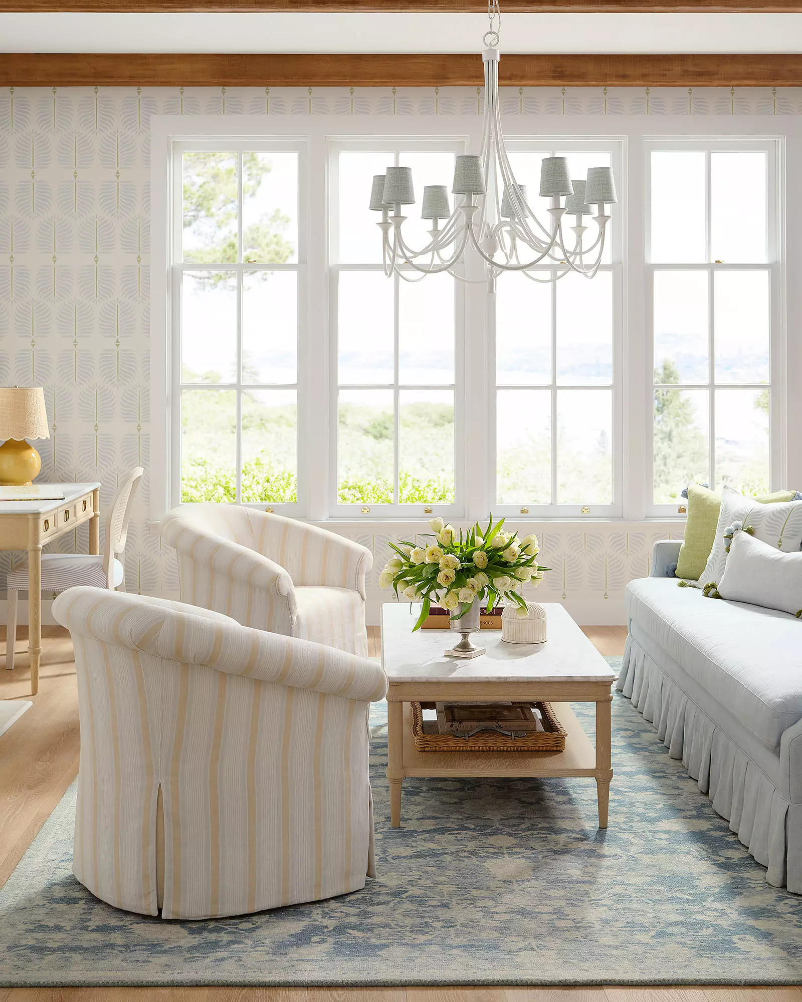 Brixton Skirted Swivel Chair | Serena and Lily