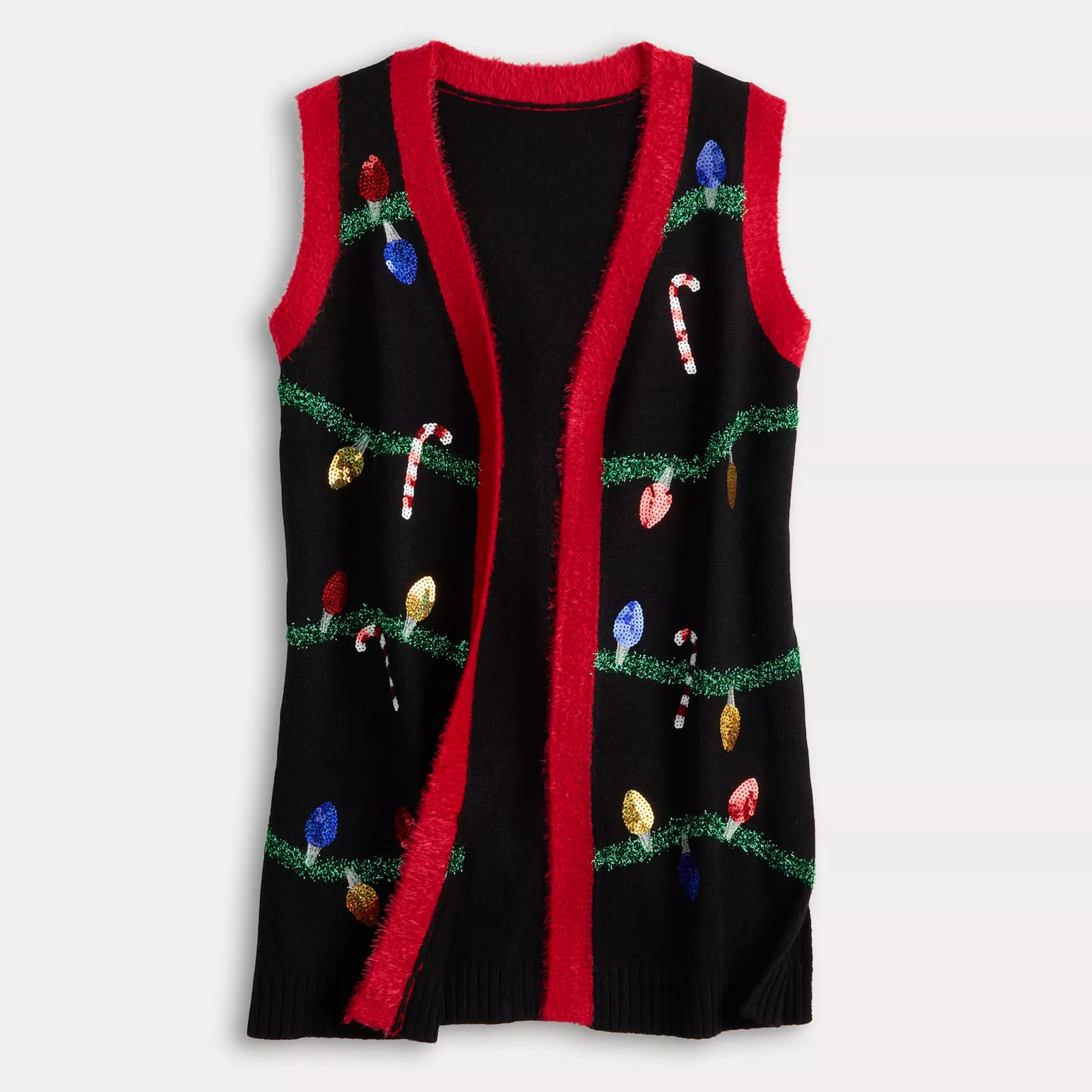 Women's Jollidays Sleeveless Holiday Open Front Vest | Kohl's