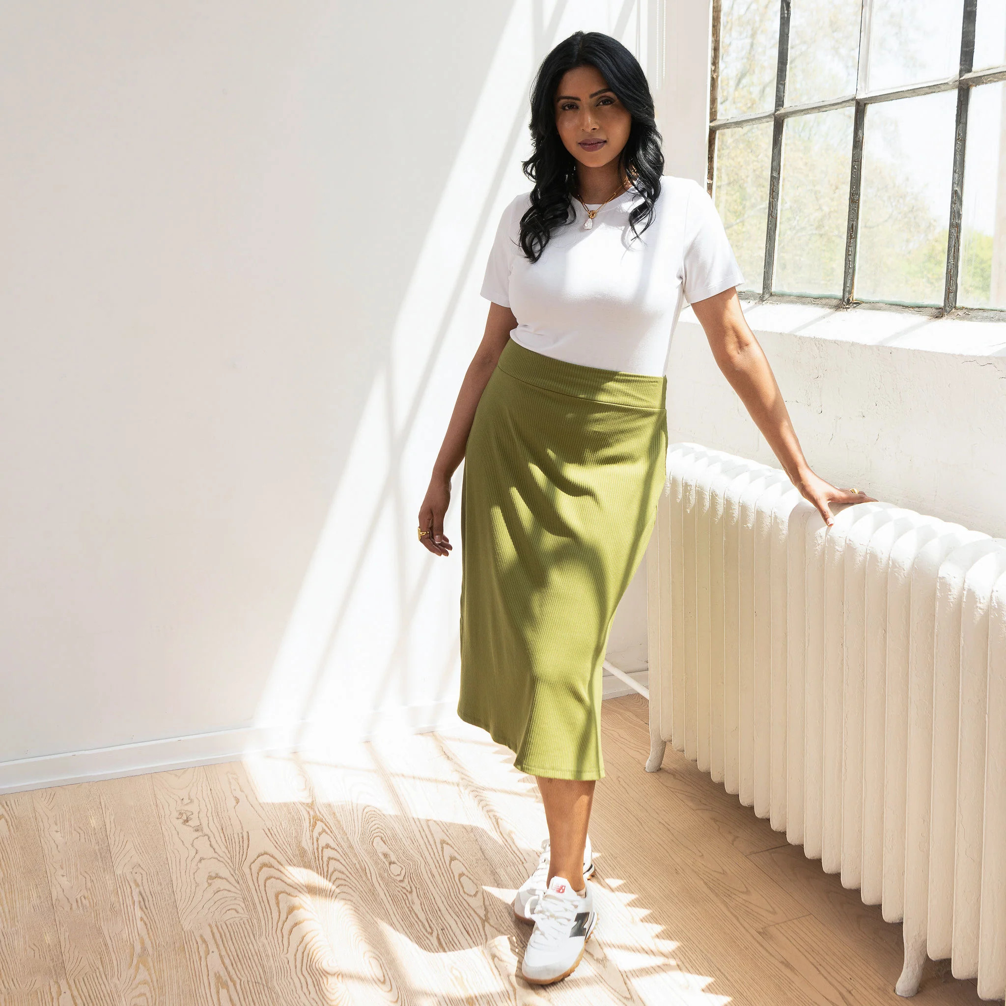 Women’s Bamboo Rib Knit Midi Skirt | Ethically-made | Encircled | Encircled