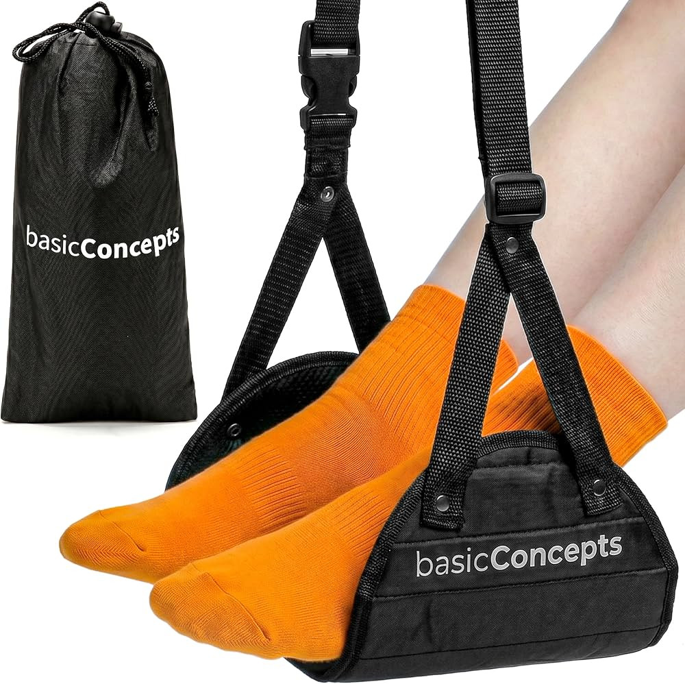BASIC CONCEPTS Airplane Foot Hammock for Plane Travel Essentials - Airplane Travel Essentials, Lo... | Amazon (US)