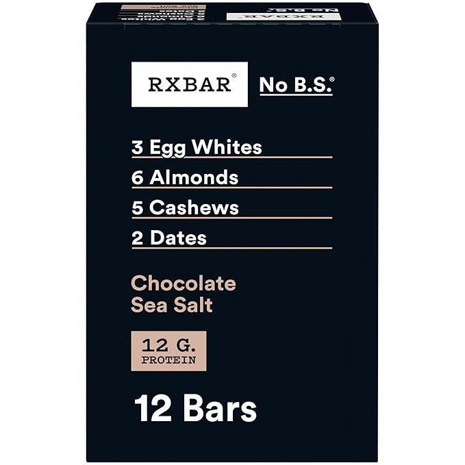 RXBAR Protein Bars, Protein Snack, Snack Bars, Chocolate Sea Salt, 22oz Box (12 Count) | Amazon (US)