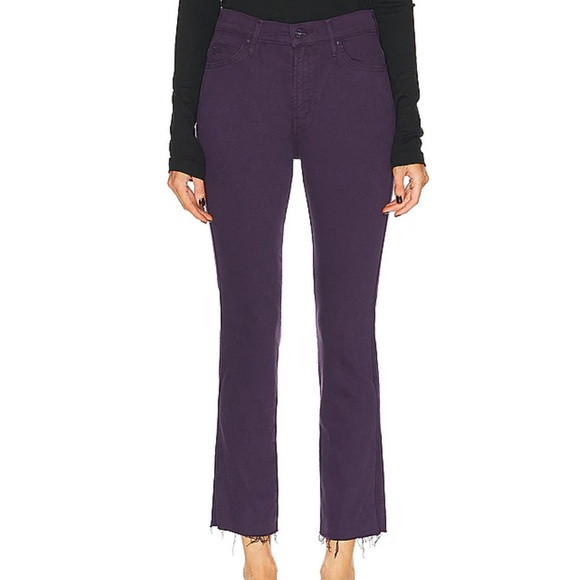 MOTHER High Waisted Rascal Ankle Fray in Play Date/Blackberry Cordial, Size 26 | Poshmark