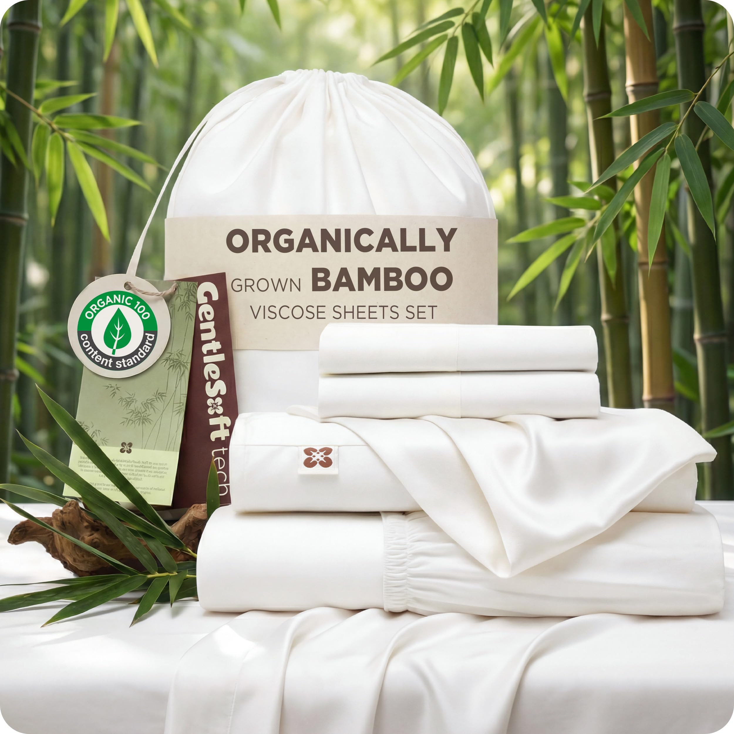 Bedsure 100% Organically Grown Bamboo Viscose Queen Sheet Set | Cooling Bedsheets for Hot Sleeper... | Amazon (US)