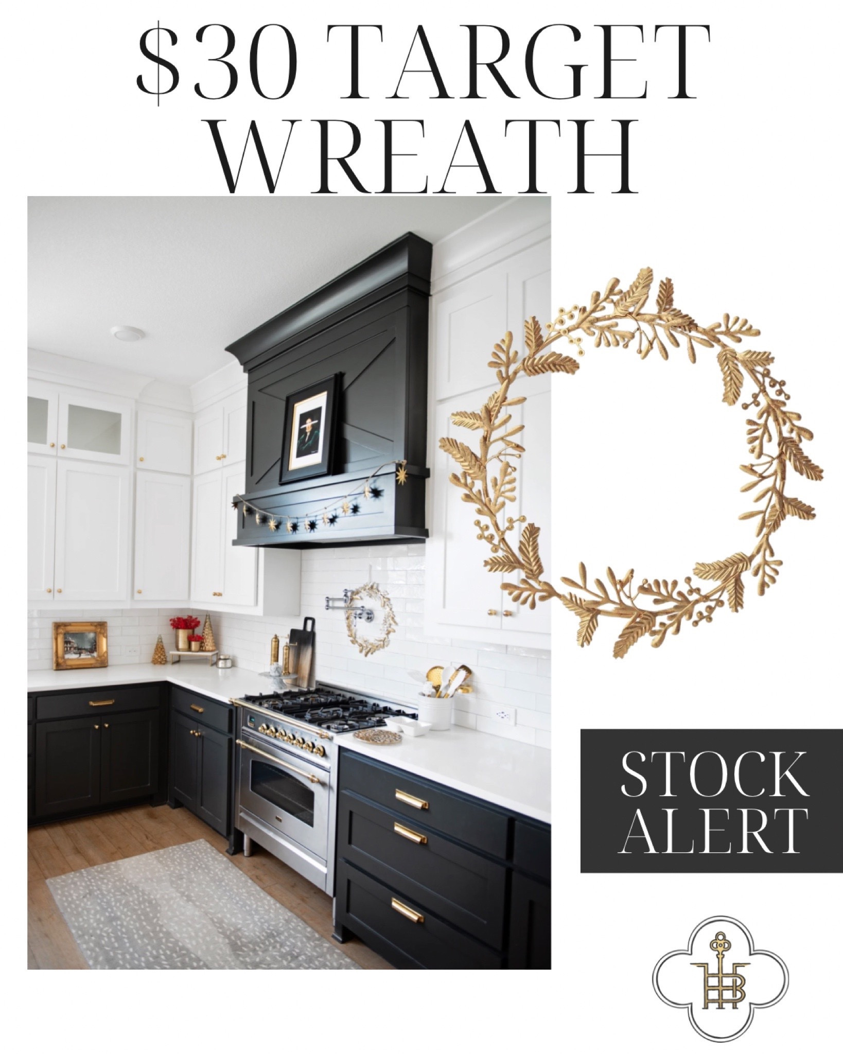 I love this wreath, and even pretty to leave you around! Kitchen, decor, target, home, target finds, gold decor Christmas, decor, Christmas, decorations, holiday

#LTKhome #LTKHoliday #LTKunder50