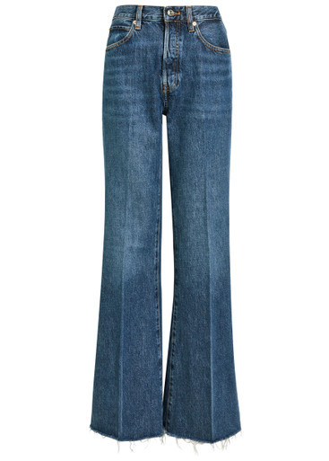 The Lax distressed flared-leg denim jeans | Harvey Nichols
