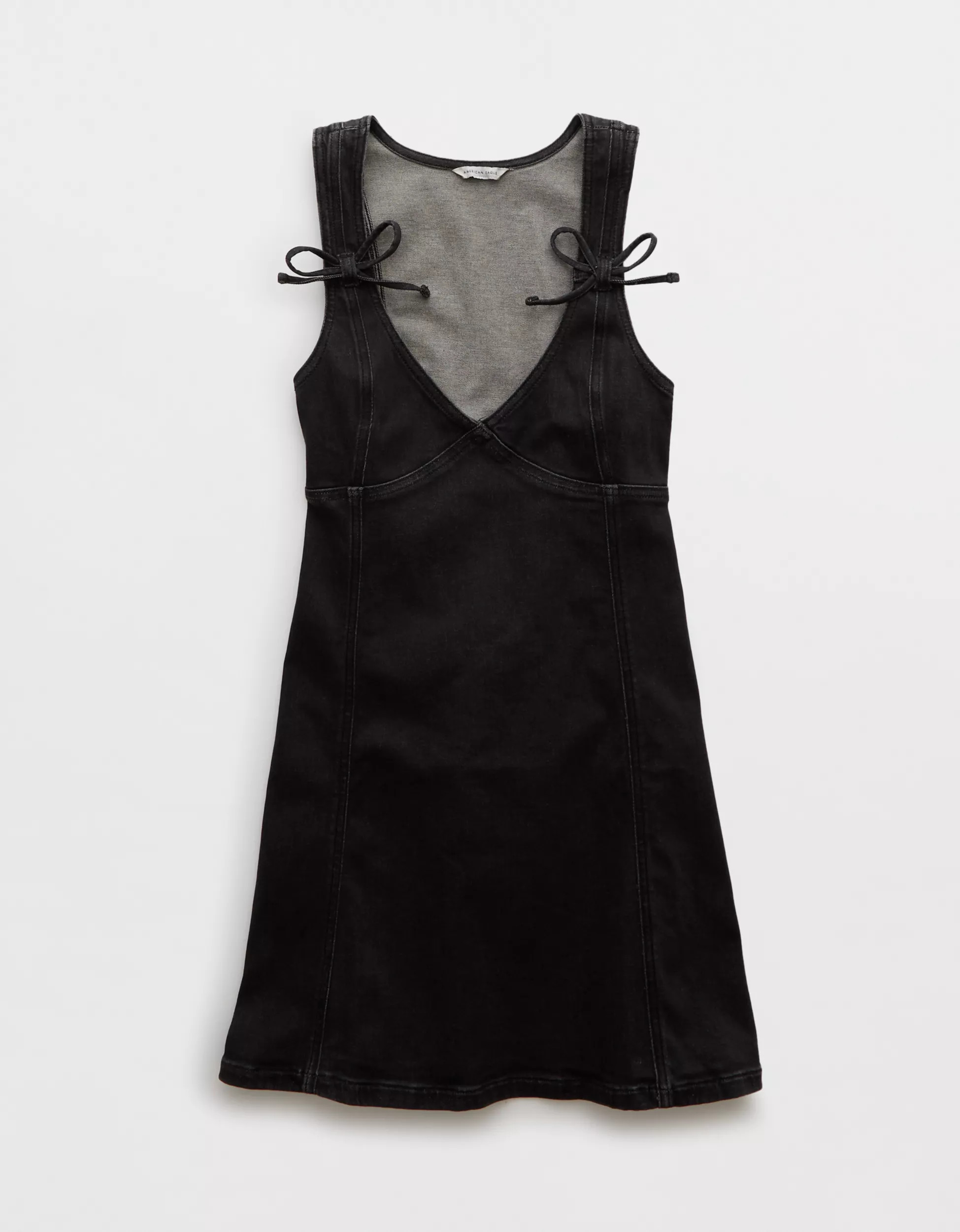 AE V-Neck Denim Mini Dress | American Eagle Outfitters (US & CA)