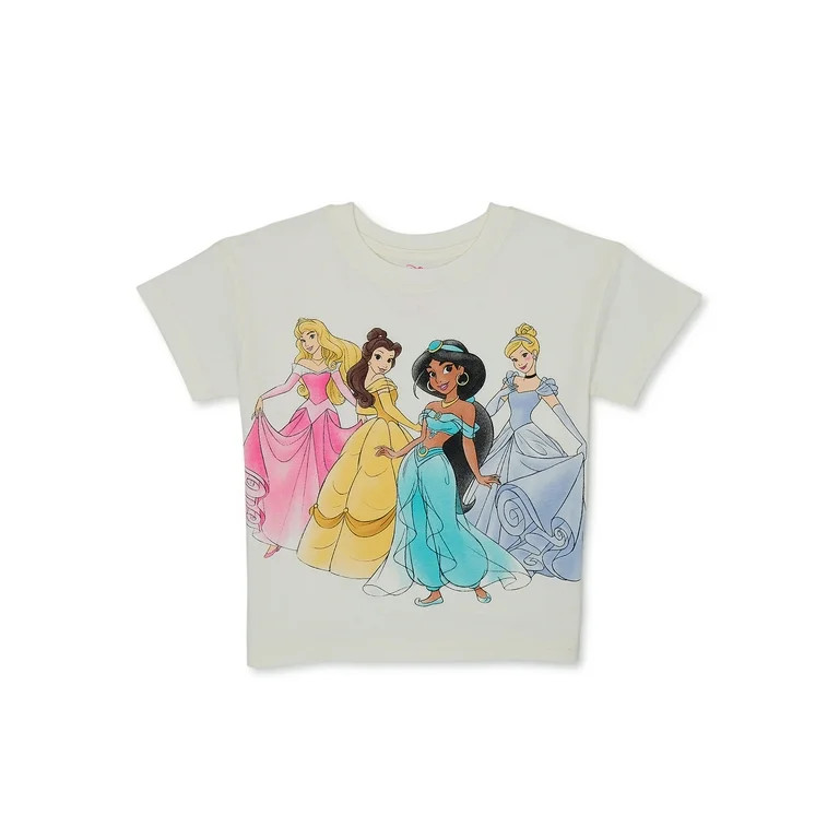 Disney Princess Toddler Girls Short Sleeve Crewneck T-Shirt, Sizes 12M-5T | Walmart (US)
