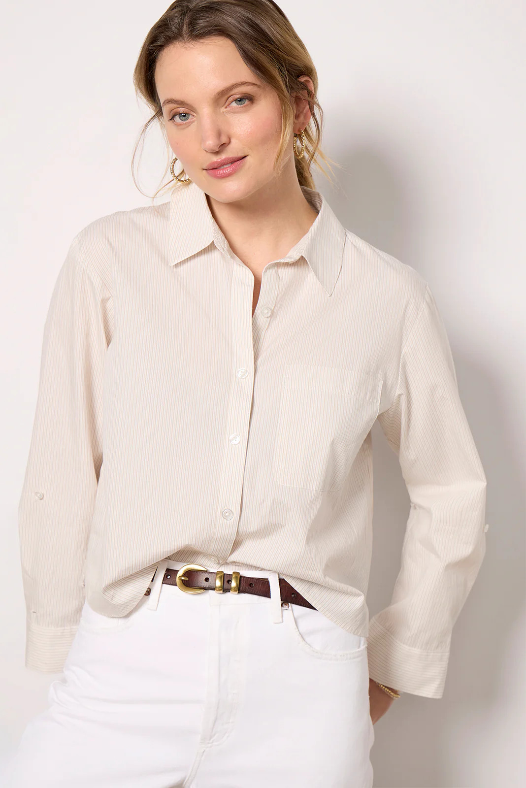 Aiden Crop Shirting | Evereve