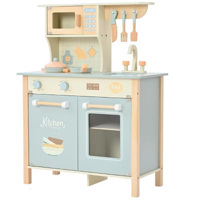 Play Kitchen Wooden Playset for Toddlers with Cookware Accessories | Target