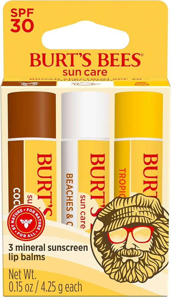 Burt’s Bees SPF 30 Lip Balm, Island Getaway - Coco Loco, Beaches & Cream, Tropic Like It's Hot,... | Amazon (US)