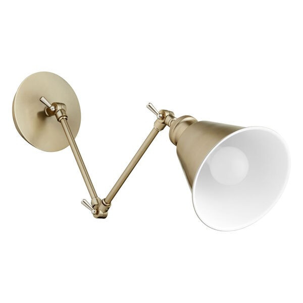 Aged Brass Seven-Inch One-Light Wall Mount | Bellacor