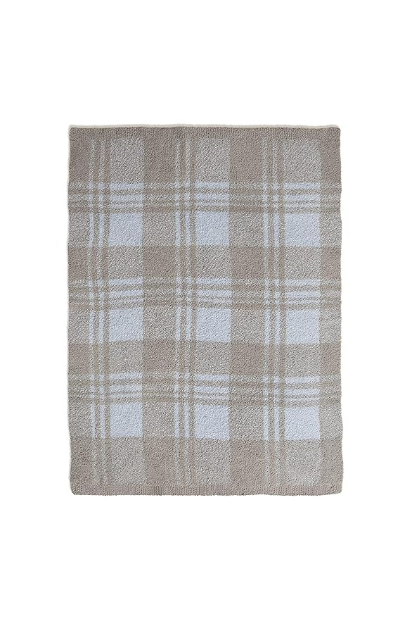 Barefoot Dreams CozyChic CozyChic Plaid Stroller Blanket, Sky/Dove Gray-30”x40 | Amazon (US)