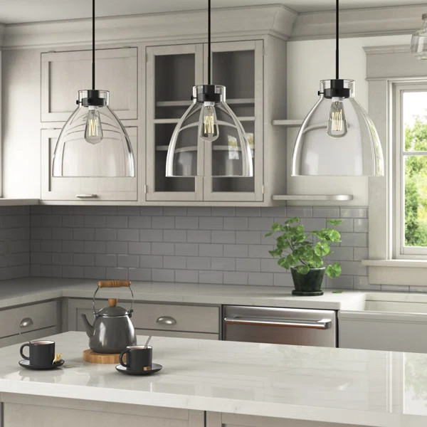 Keeble 3 - Light Kitchen Island Bell Pendant | Wayfair Professional