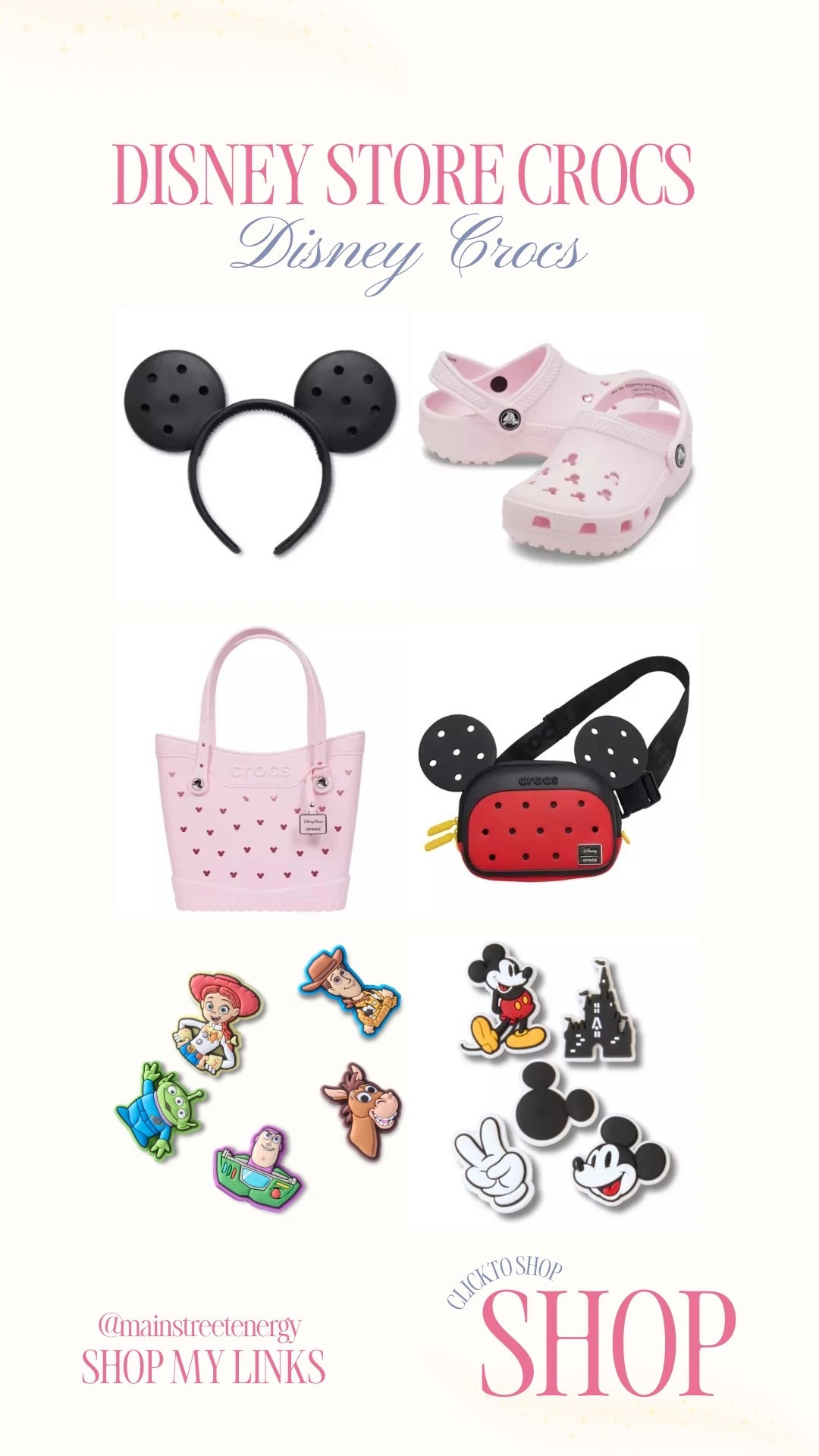 Disney Store has new Crocs Minnie ear headbands, bags and crocs! @crocs