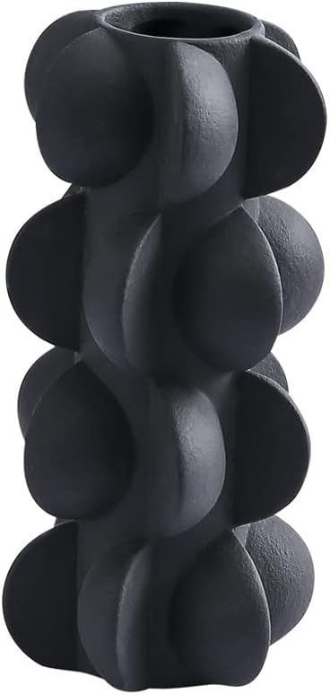 9-Inch Ceramic Flower Vase for Modern Farmhouse Decoration, Black Flower Vase for Home Decor Livi... | Amazon (US)